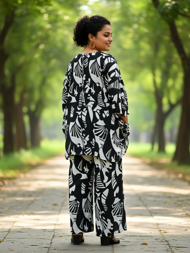 All-Day Comfort Plus Size Cotton Co-ord Set – Shirt and Pant Ensemble