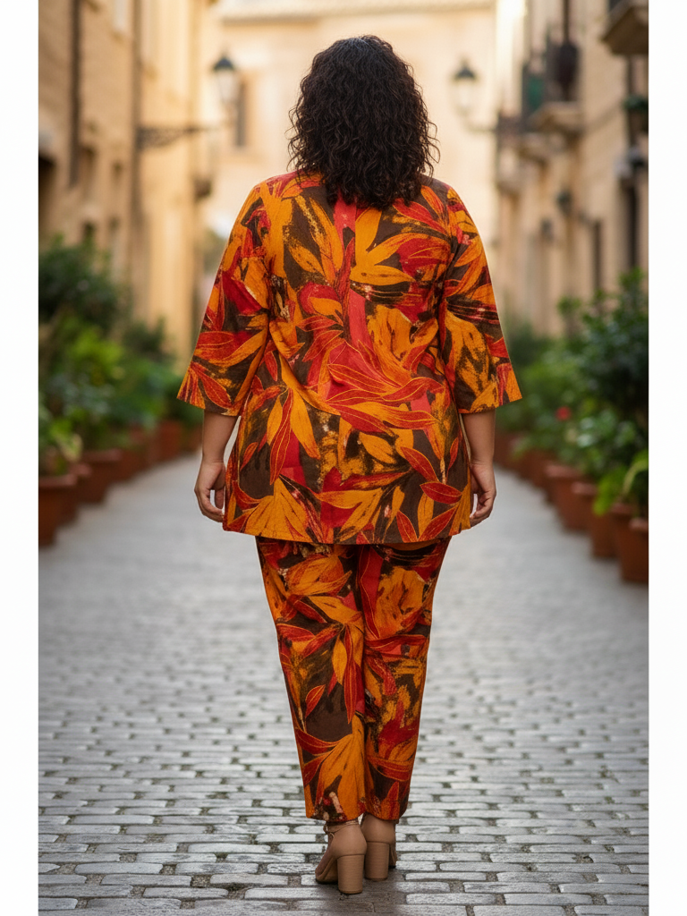 Cotton Plus Size Cotton Co-ord Set – Chic and Comfortable Style