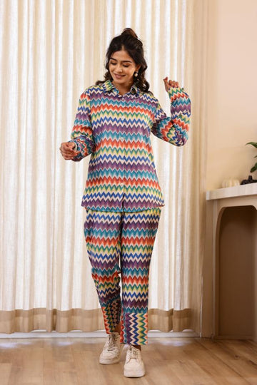 Cotton Printed Night Suit | Co-Ord Set | Shop stylish women's clothing online at Label Flavia |