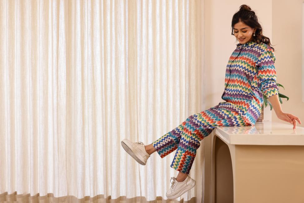 Cotton Printed Night Suit | Co-Ord Set | Shop stylish women's clothing online at Label Flavia |