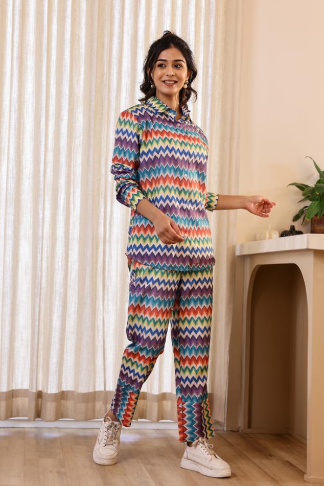 Cotton Printed Night Suit | Co-Ord Set | Shop stylish women's clothing online at Label Flavia |