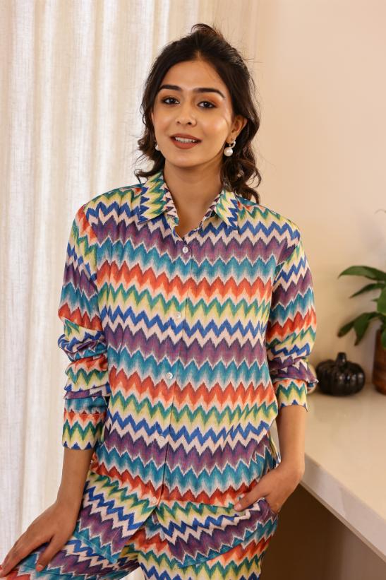 Cotton Printed Night Suit | Co-Ord Set | Shop stylish women's clothing online at Label Flavia |