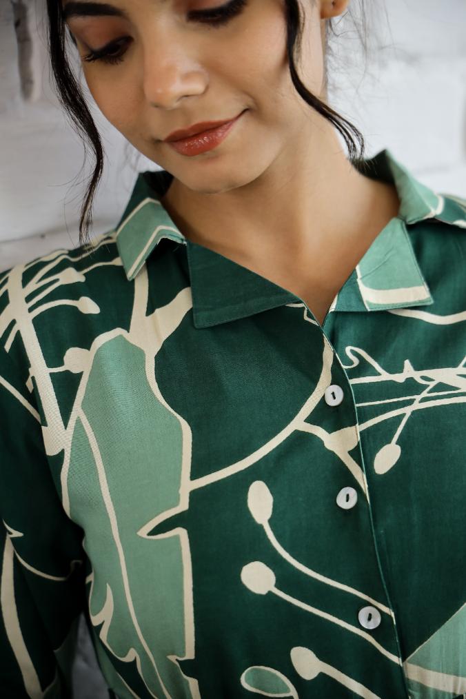 Cotton Printed Long Flared Cord Set | Co-Ord Set | Shop stylish women's clothing online at Label Flavia |