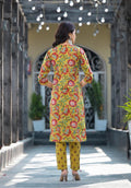 Cotton Printed Straight Fit Kurta Set | | Shop stylish women's clothing online at Label Flavia |