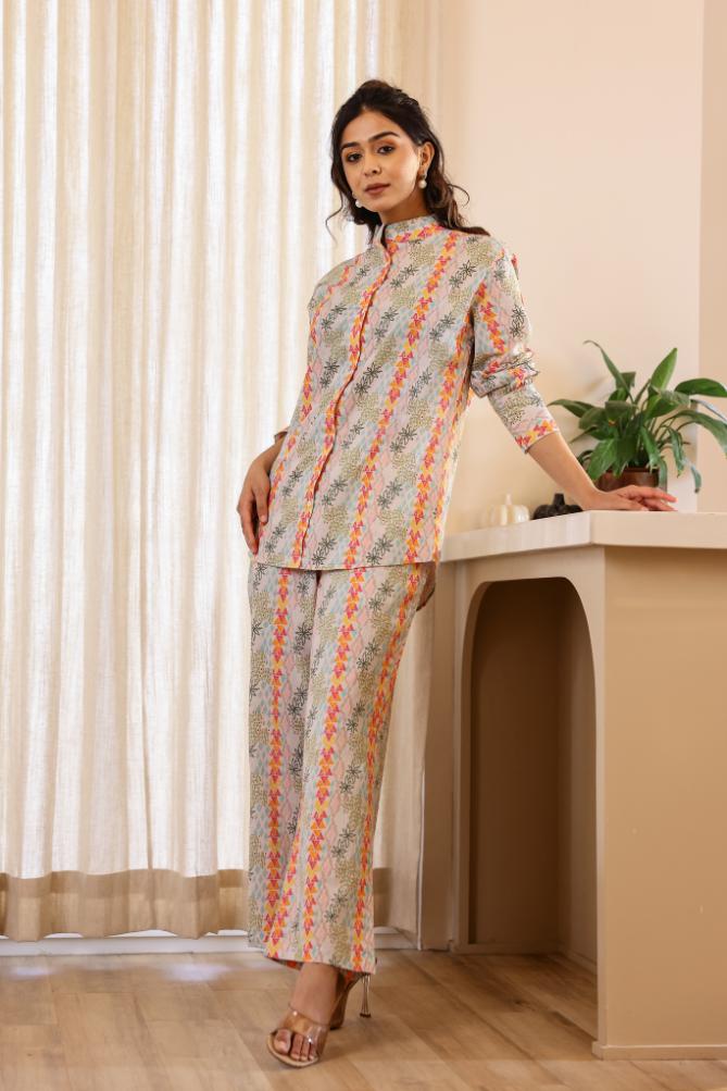 Cotton Printed Long Flared Cord Set | Co-Ord Set | Shop stylish women's clothing online at Label Flavia |