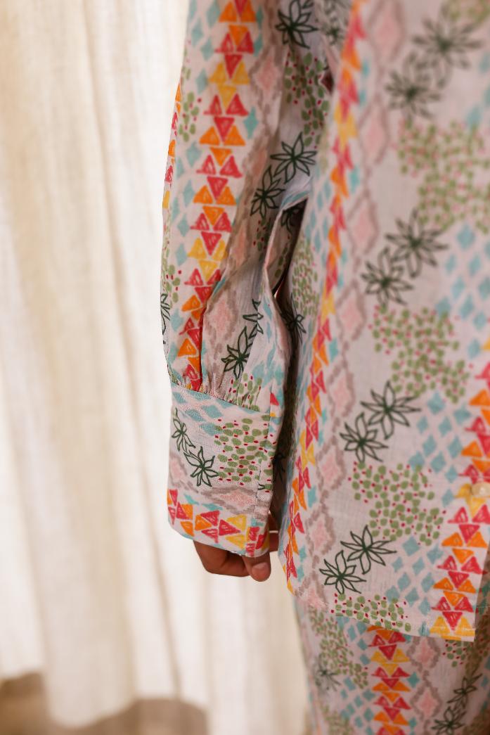 Cotton Printed Long Flared Cord Set | Co-Ord Set | Shop stylish women's clothing online at Label Flavia |