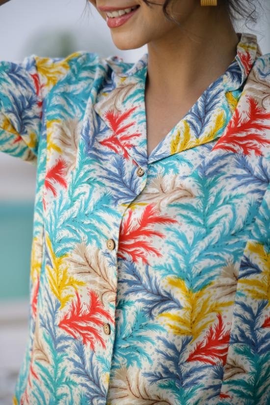 Cotton Printed Cord Suit | Co-Ord Set | Shop stylish women's clothing online at Label Flavia |