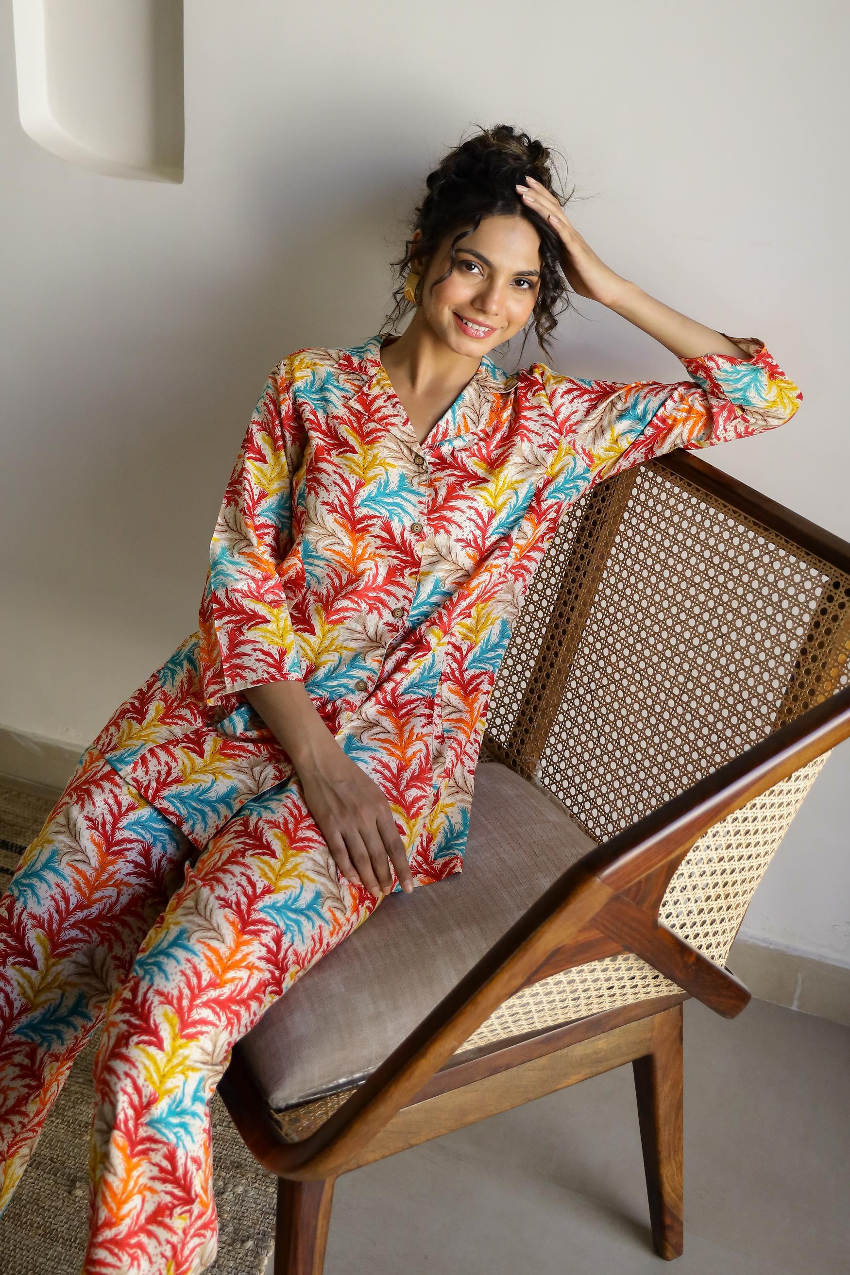 Rayon Printed Cord Set | Co-Ord Set | Shop stylish women's clothing online at Label Flavia |