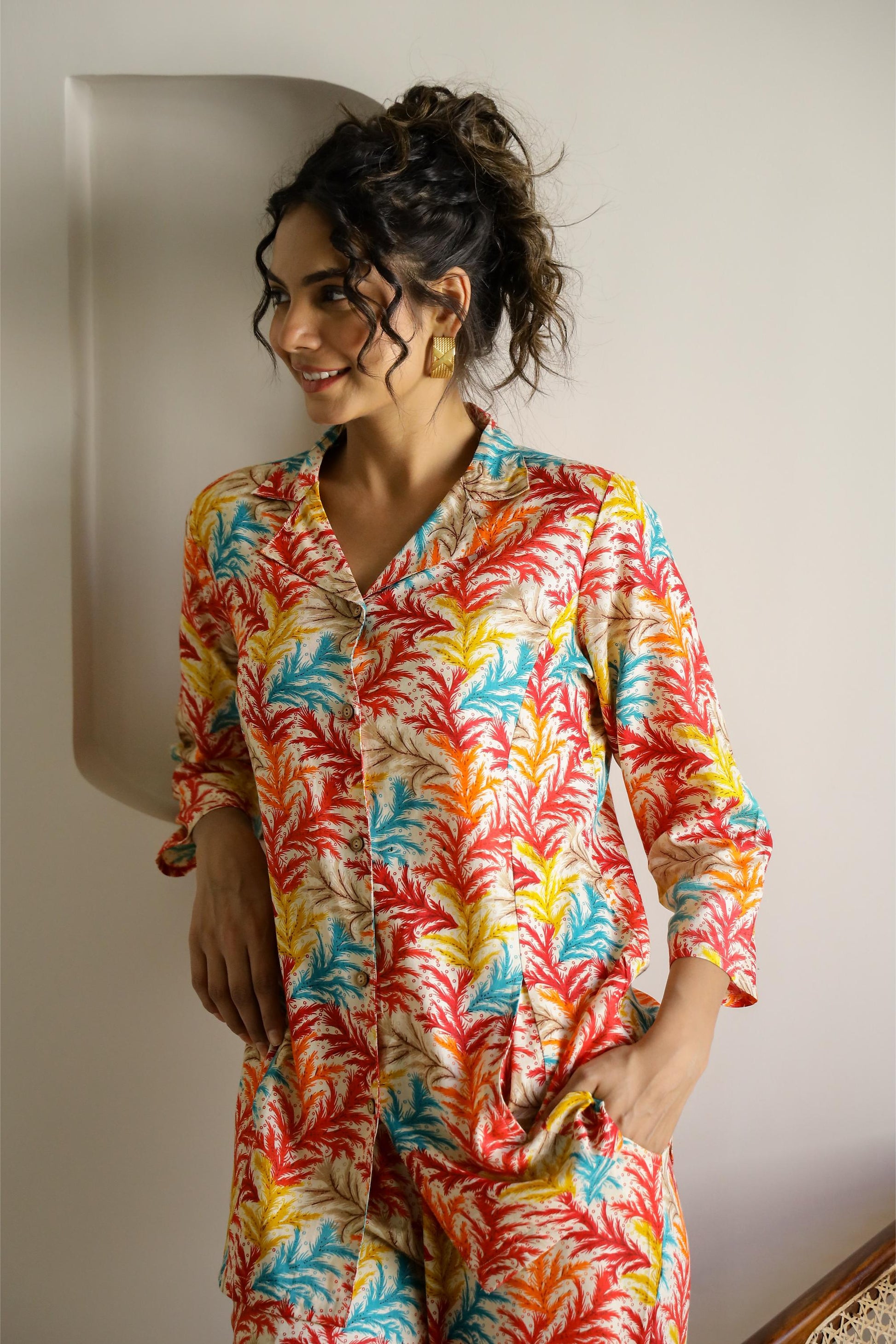 Rayon Printed Cord Set | Co-Ord Set | Shop stylish women's clothing online at Label Flavia |