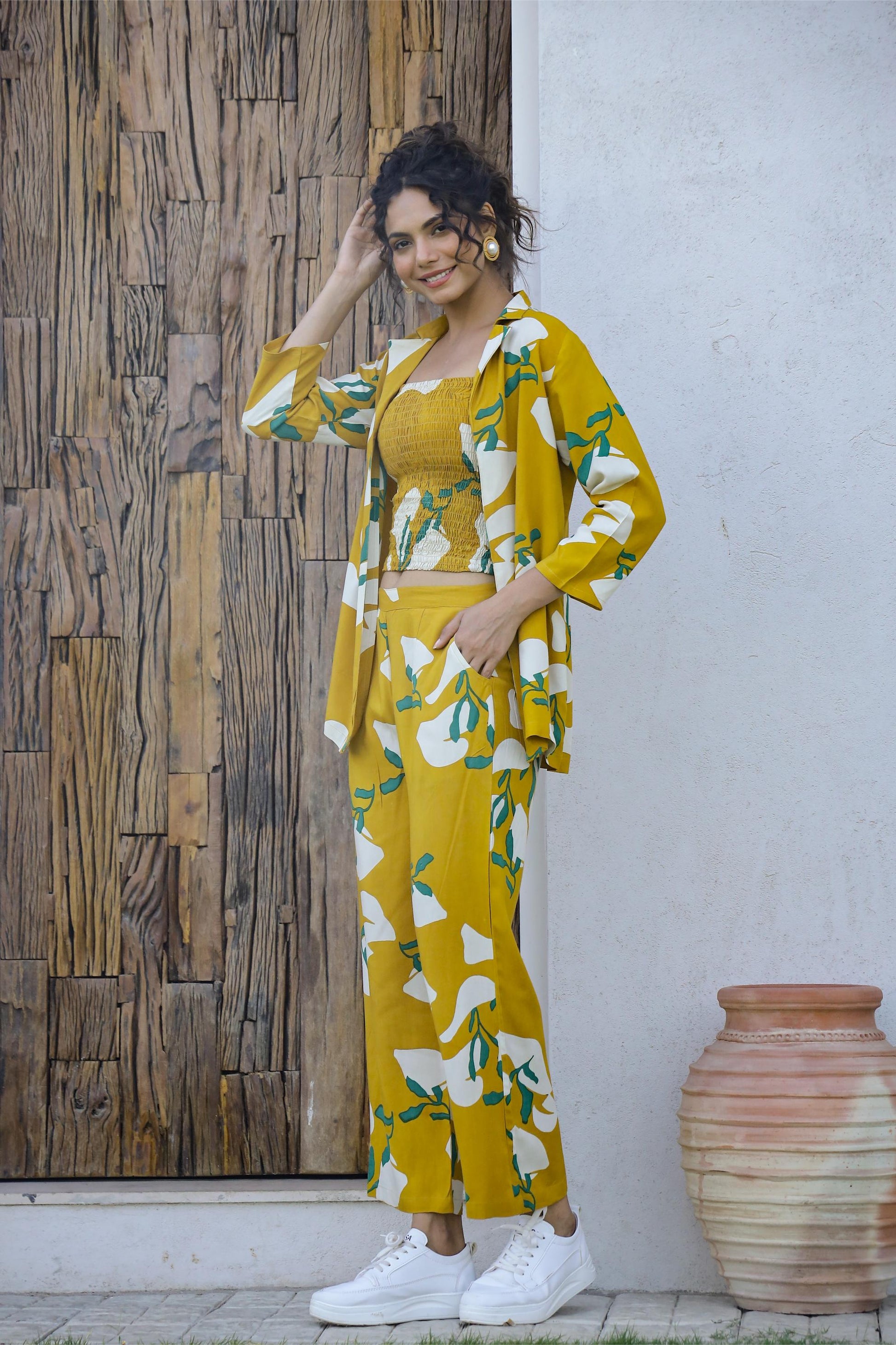 Rayon printed crop top plazzo set | Co-Ord Set | Shop stylish women's clothing online at Label Flavia |