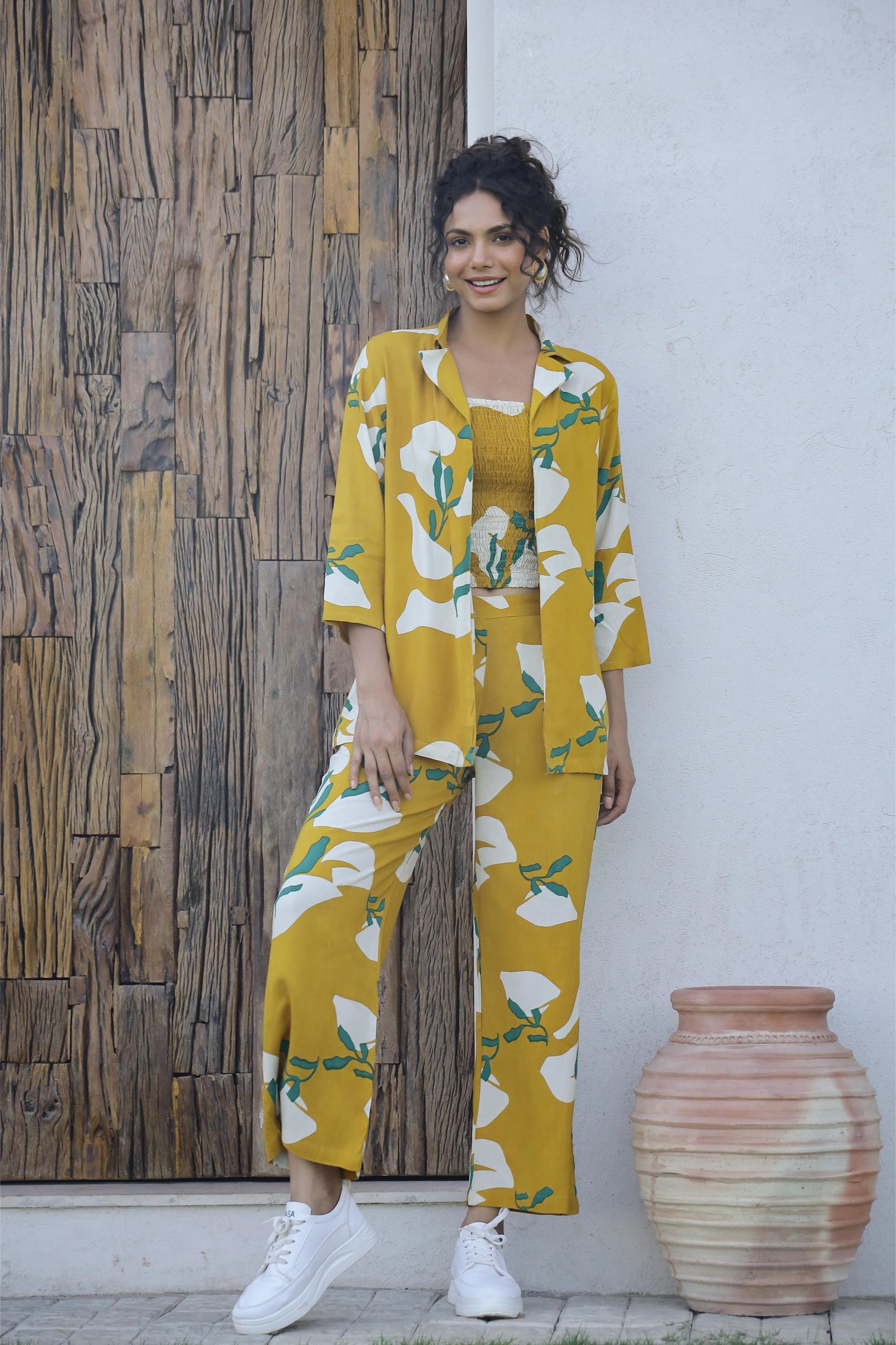 Rayon printed crop top plazzo set | Co-Ord Set | Shop stylish women's clothing online at Label Flavia |