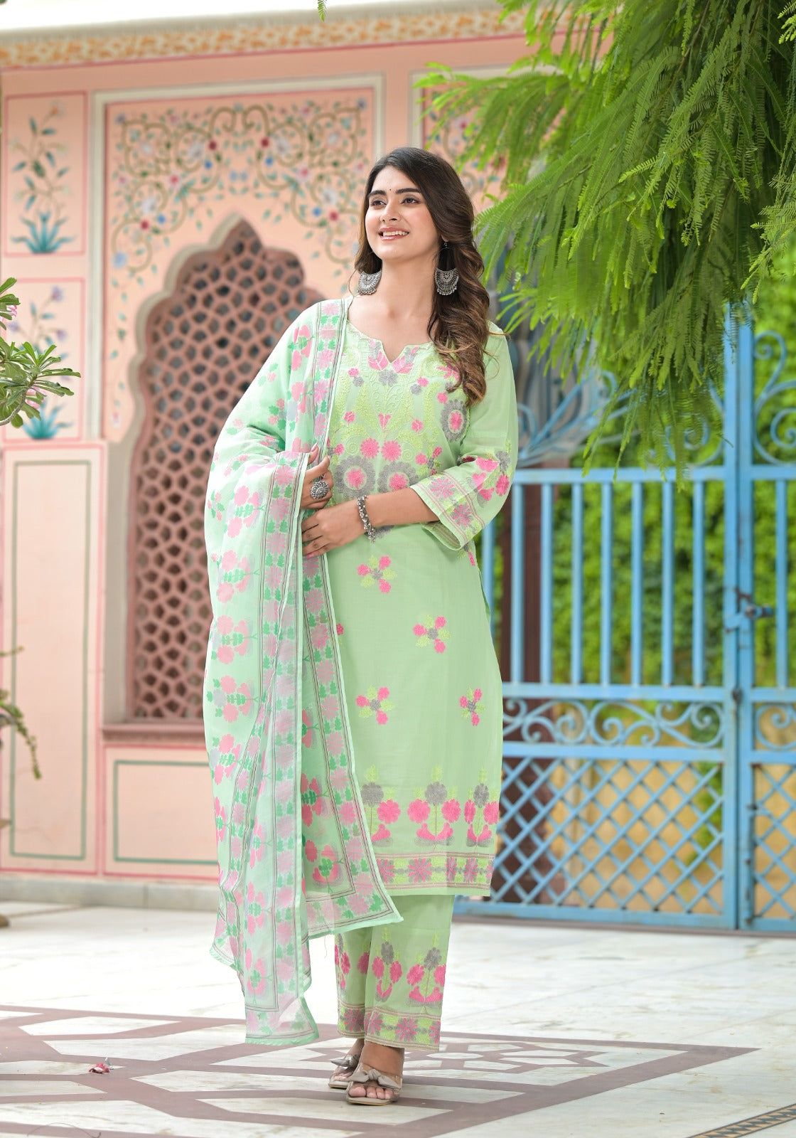 Cotton Dobby Kurta Pant Set | | Shop stylish women's clothing online at Label Flavia |