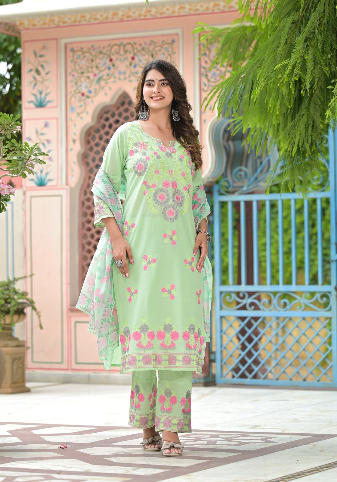 Cotton Dobby Kurta Pant Set | | Shop stylish women's clothing online at Label Flavia |