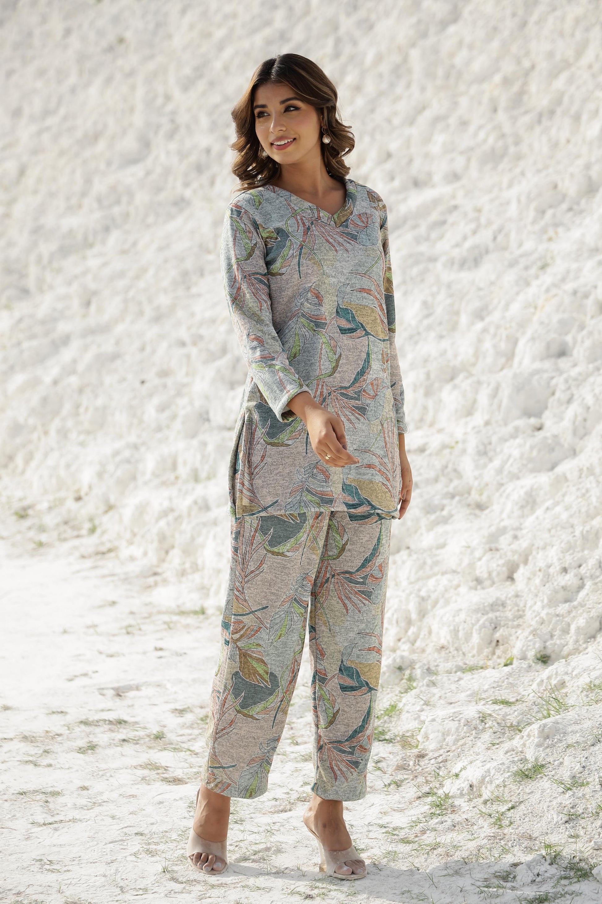 Elegant Pashmina Woolen Co-ord Set for Indian Women – Cozy Winter Style | Co-Ord Set | Shop stylish women's clothing online at Label Flavia |