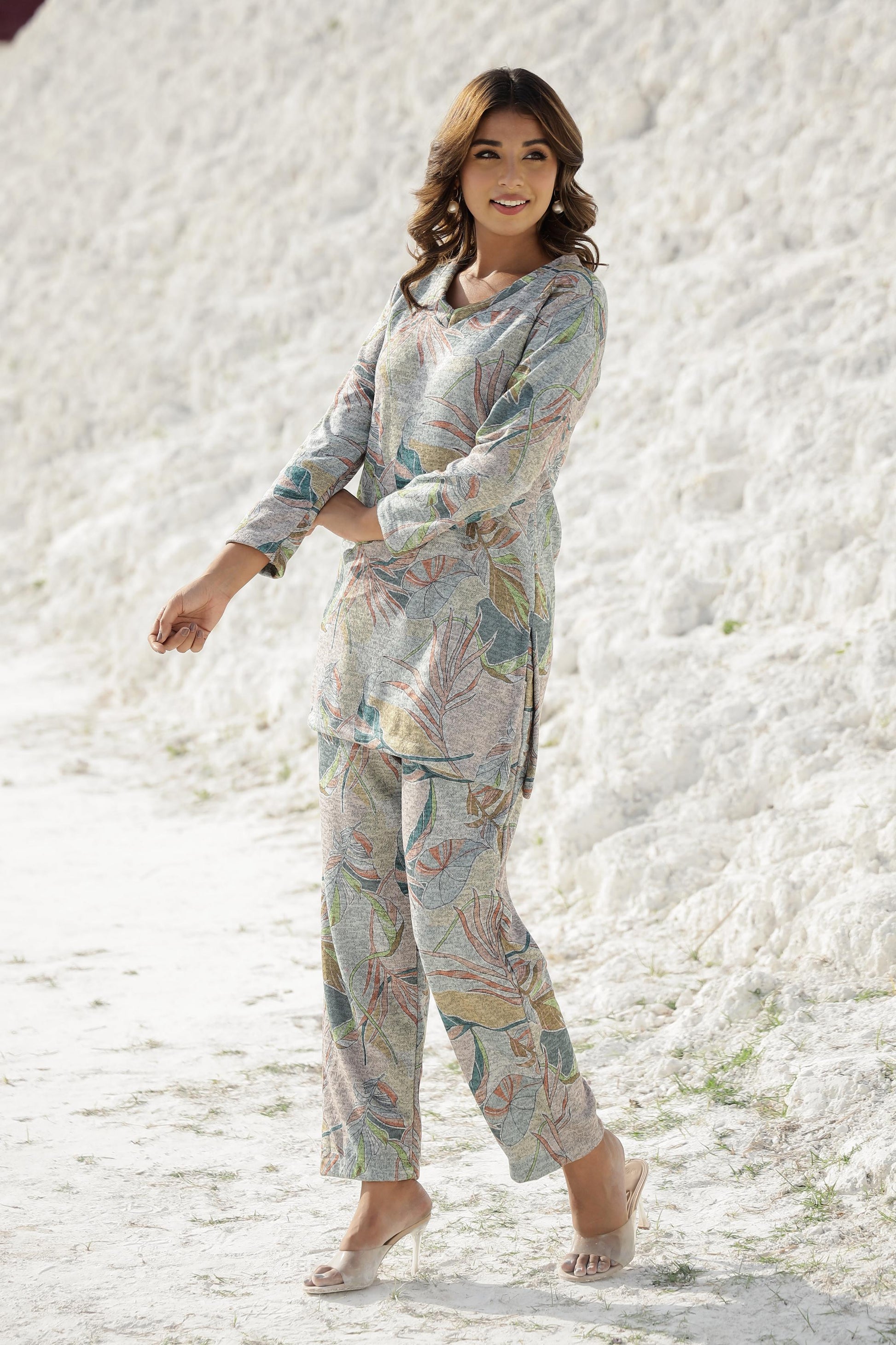 Elegant Pashmina Woolen Co-ord Set for Indian Women – Cozy Winter Style | Co-Ord Set | Shop stylish women's clothing online at Label Flavia |