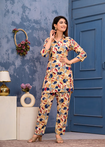 Premium Masleen Digital Printed Co-ord Set – Effortless Elegance & Modern Comfort