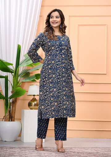 Premium Cotton Printed Kurta Pant Set – All-Day Comfort with Effortless Style
