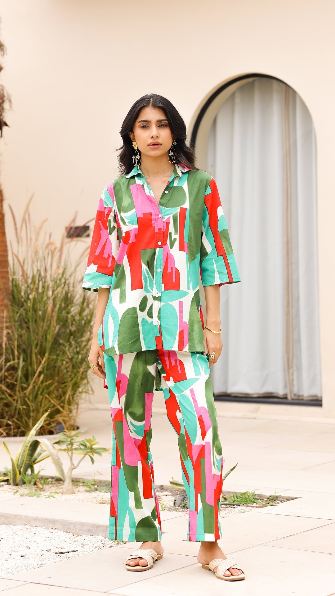 Vivid Abstract Co-ord Set – Multicolor