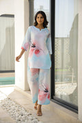 Floral Digital Print Soft Cotton Co-ord Set - Top & Trousers | Co-Ord Set | Shop stylish women's clothing online at Label Flavia |
