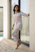 Floral Cotton Satin Pajama Set - Soft & Stylish Nightwear for Women | Co-Ord Set | Shop stylish women's clothing online at Label Flavia |