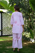 Pastel Pink Floral Cotton Co-ord Set - Top & Trousers | Co-Ord Set | Shop stylish women's clothing online at Label Flavia |