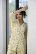 Yellow Geometric Co-ord Set - Casual Cotton Outfit | Co-Ord Set | Shop stylish women's clothing online at Label Flavia |