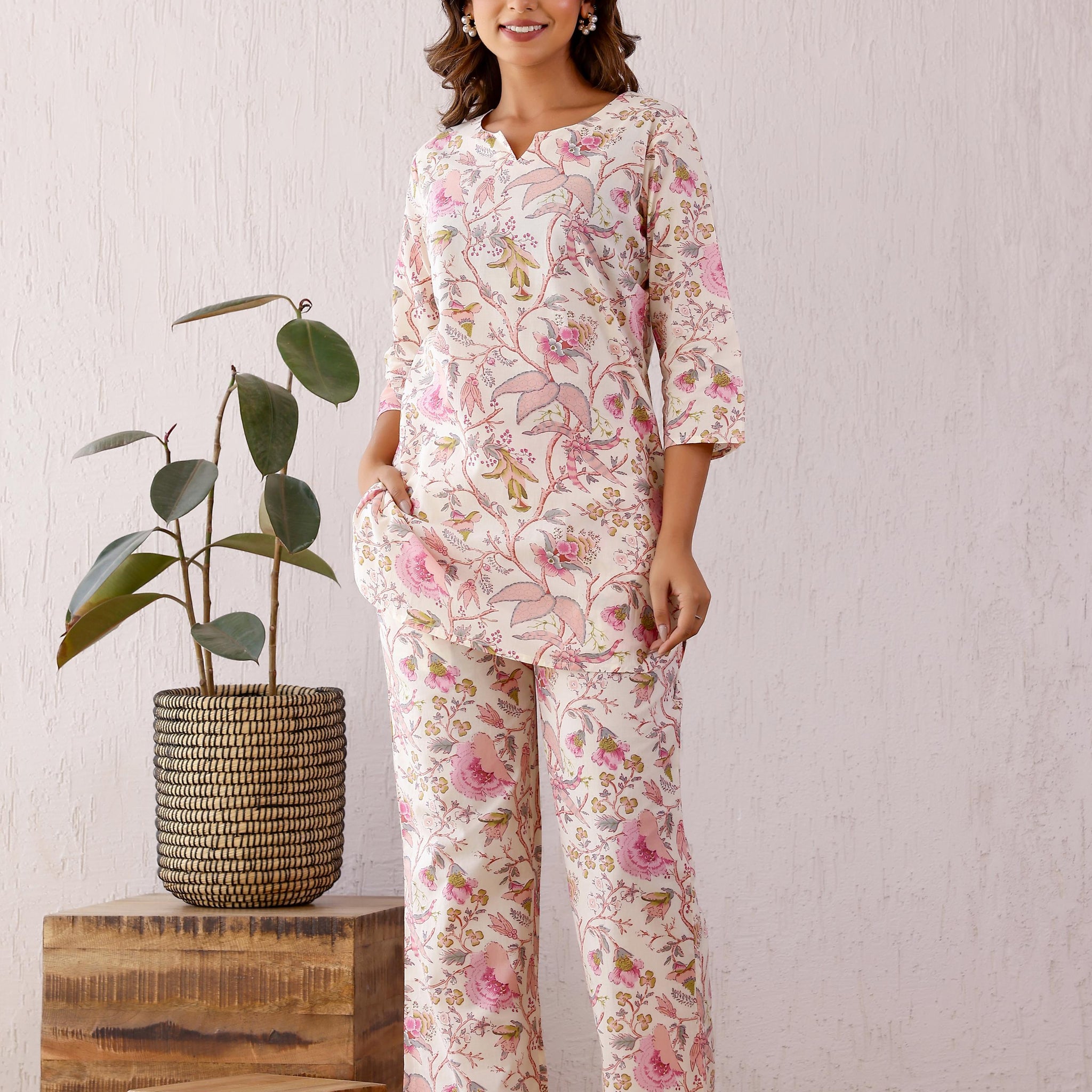 Yanaa Cotton Printed Co-ord Set | Co-Ord Set | Shop stylish women's clothing online at Label Flavia |