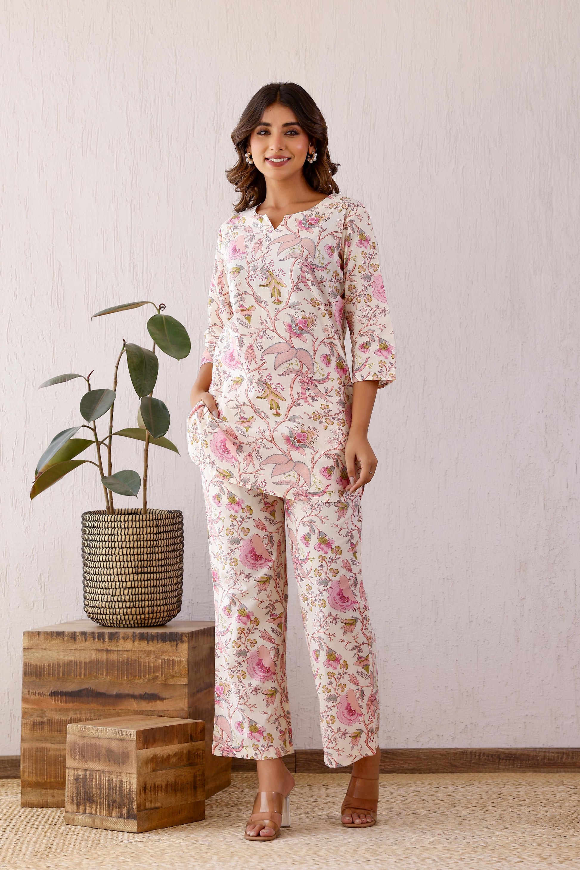 Yanaa Cotton Printed Co-ord Set | Co-Ord Set | Shop stylish women's clothing online at Label Flavia |