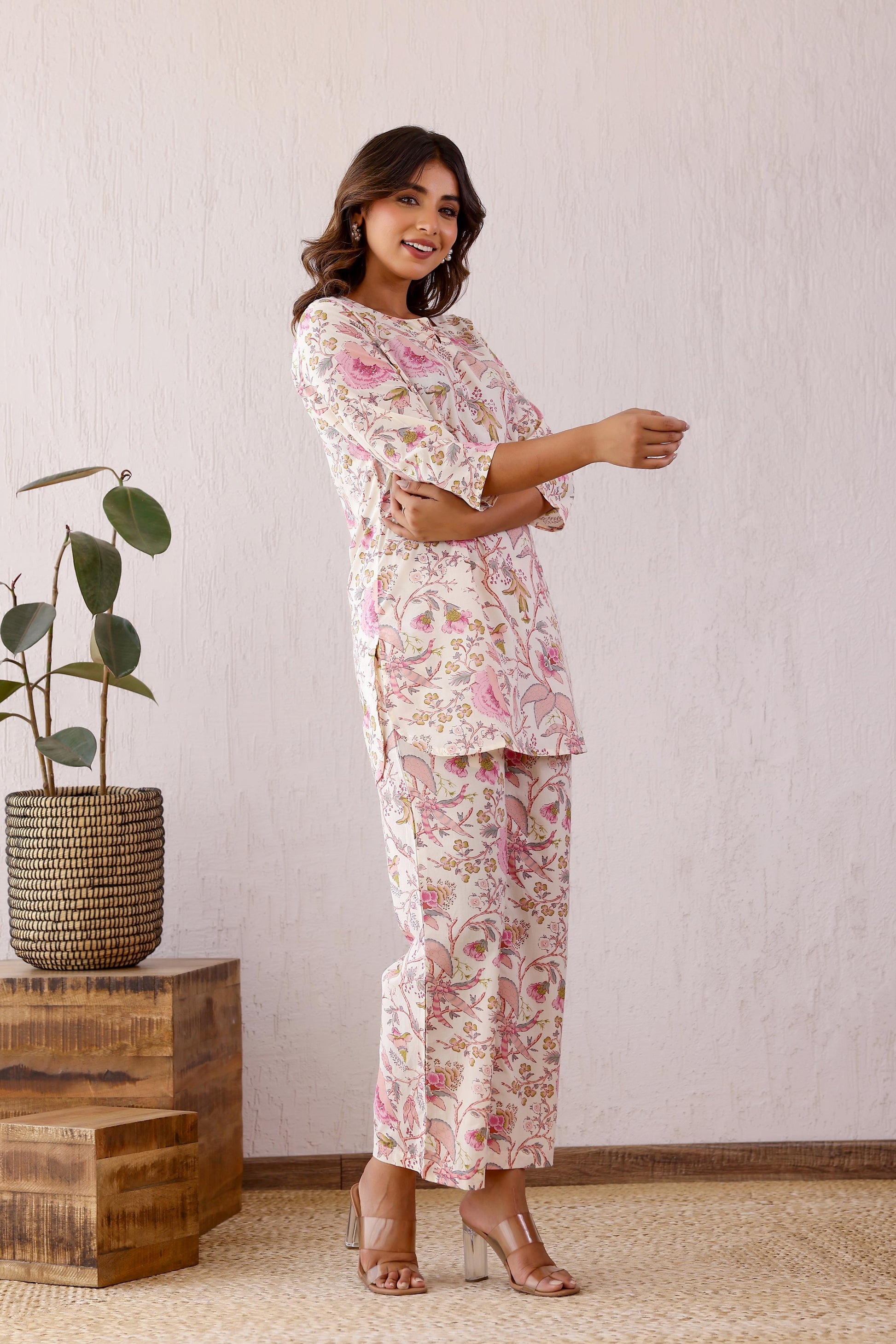 Yanaa Cotton Printed Co-ord Set | Co-Ord Set | Shop stylish women's clothing online at Label Flavia |