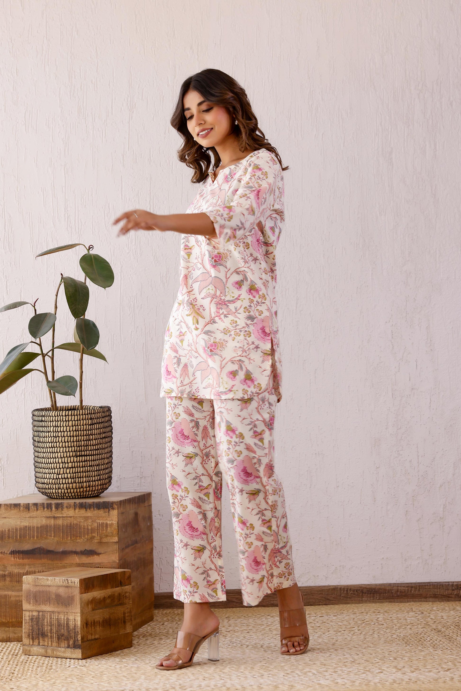 Yanaa Cotton Printed Co-ord Set | Co-Ord Set | Shop stylish women's clothing online at Label Flavia |