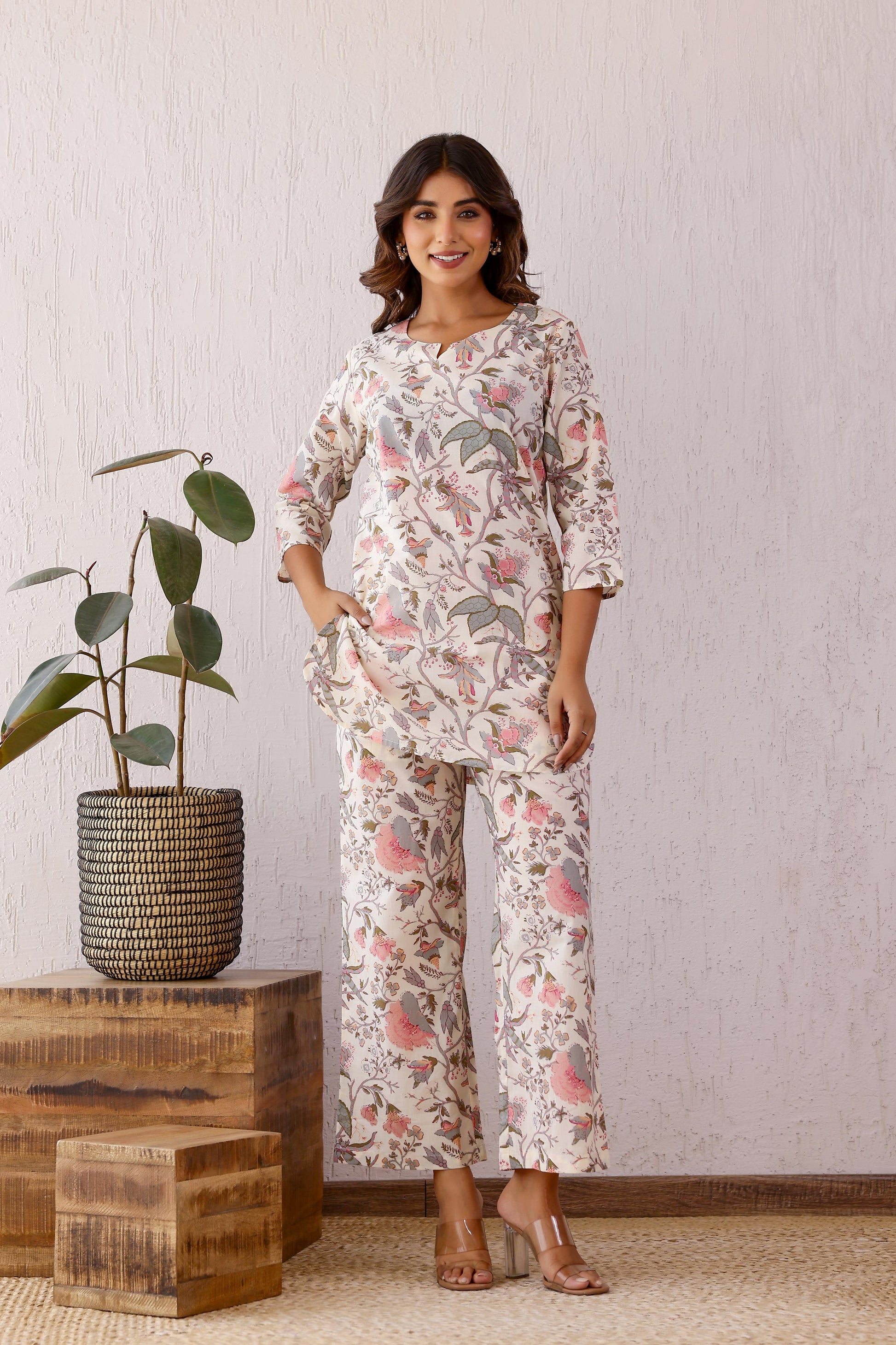 Yuree Cotton Printed Co-ord Set | Co-Ord Set | Shop stylish women's clothing online at Label Flavia |