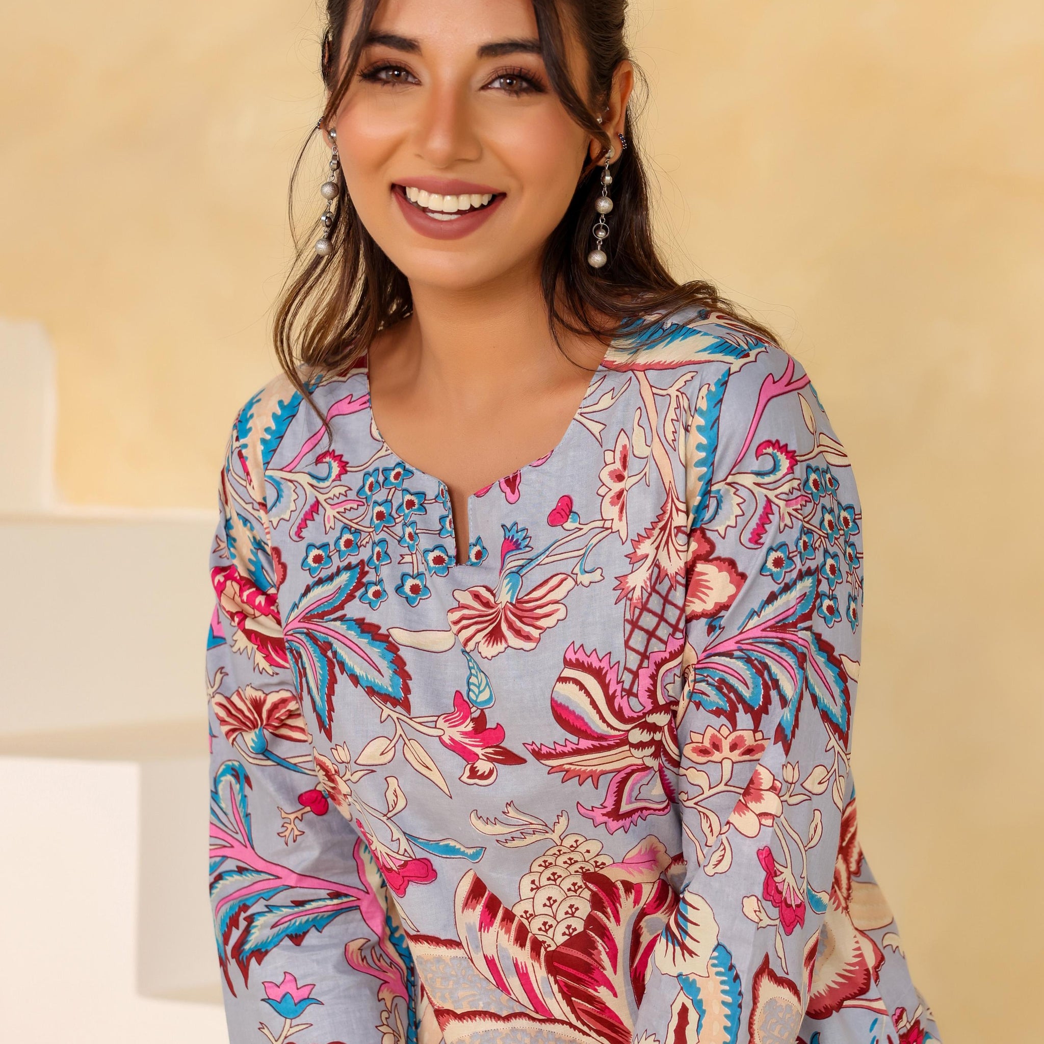 Pastel Floral Co-ord Set - Stylish and Comfortable Cotton Wear | Co-Ord Set | Shop stylish women's clothing online at Label Flavia |