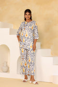 Gray and Yellow Ikat Co-ord Set - Cotton Casual Wear | Co-Ord Set | Shop stylish women's clothing online at Label Flavia |
