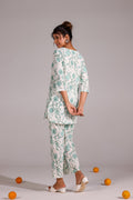 Green Floral Print Co-ord Set - Refreshing Cotton Style | Co-Ord Set | Shop stylish women's clothing online at Label Flavia |