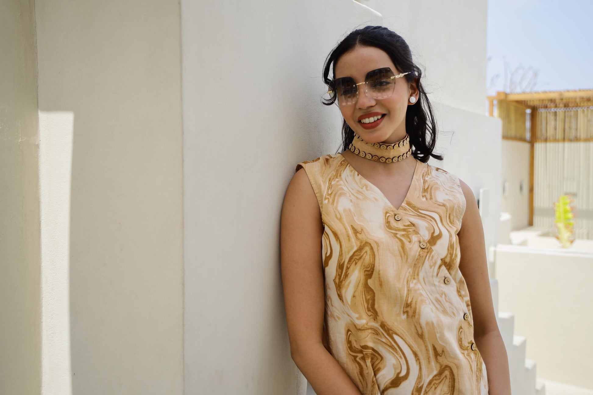 Yellow marble corset coord set | Co-Ord Set | Shop stylish women's clothing online at Label Flavia |