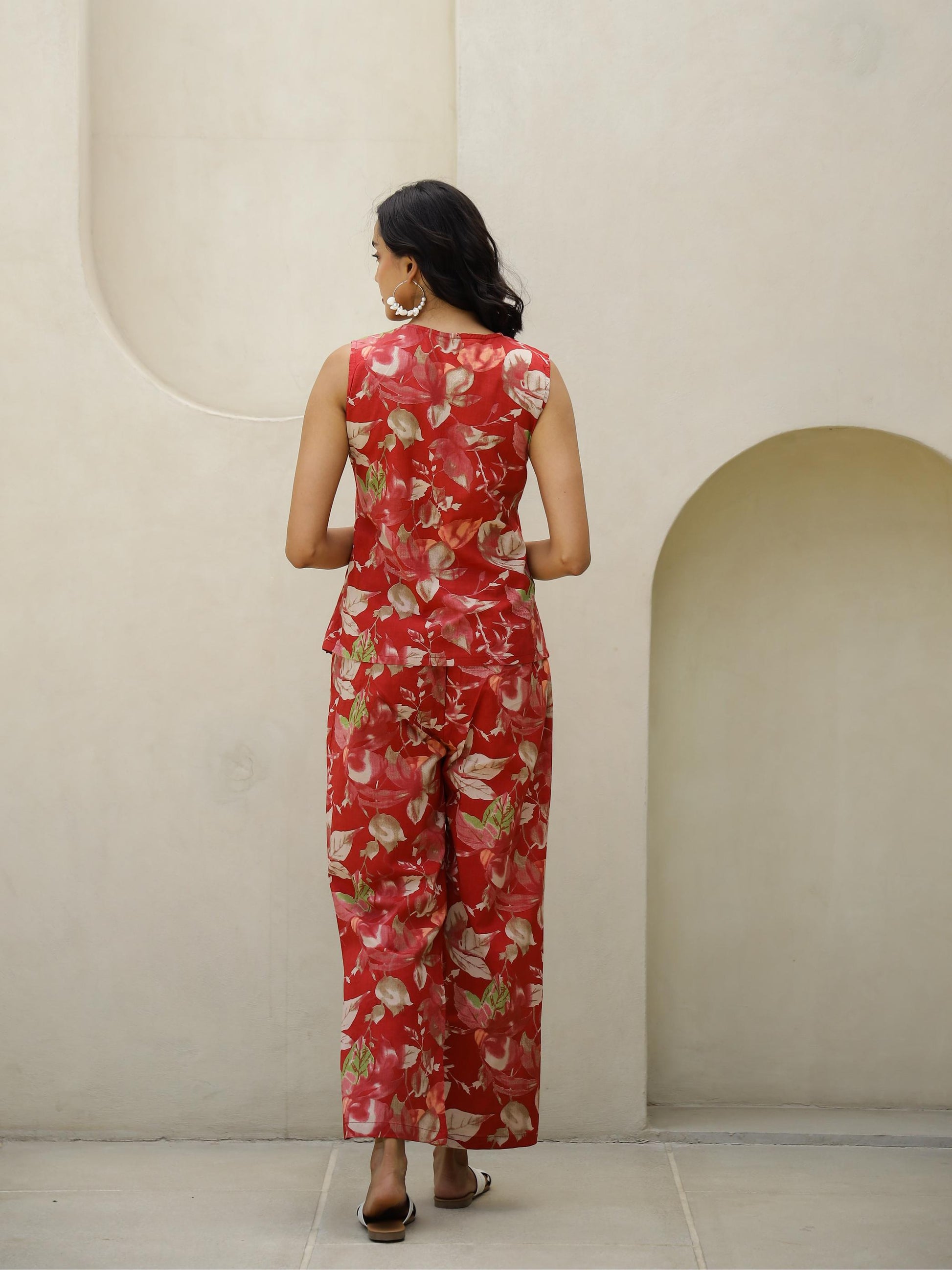 Red abstract corset coord set | Co-Ord Set | Shop stylish women's clothing online at Label Flavia |