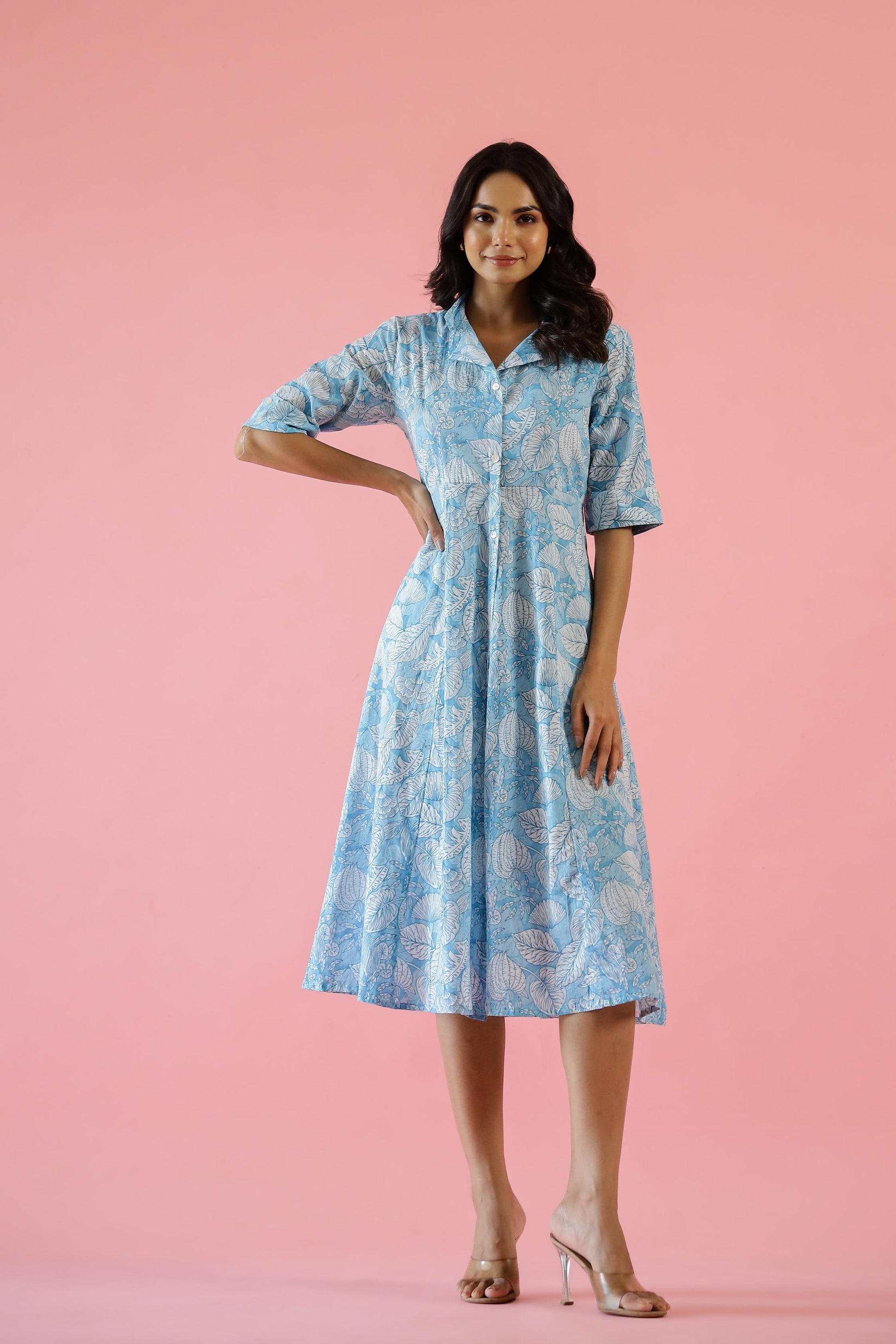 Cotton Printed Dress | A-Line Dress | Shop stylish women's clothing online at Label Flavia |