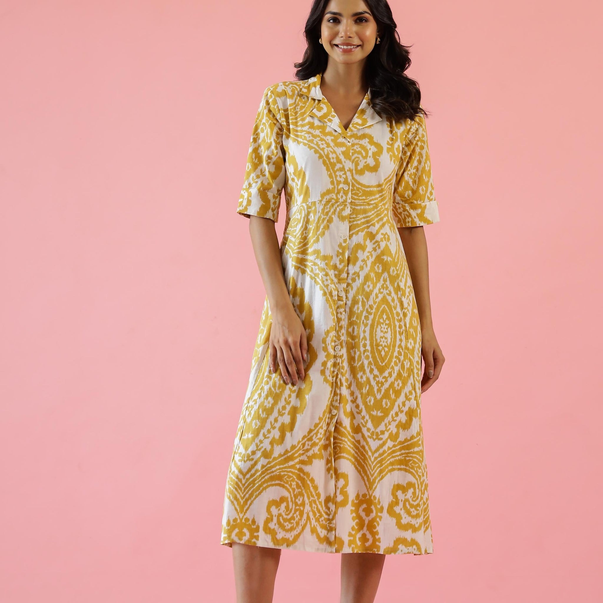 Cotton Printed Dress | A-Line Dress | Shop stylish women's clothing online at Label Flavia |