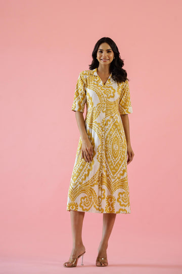 Cotton Printed Dress | A-Line Dress | Shop stylish women's clothing online at Label Flavia |