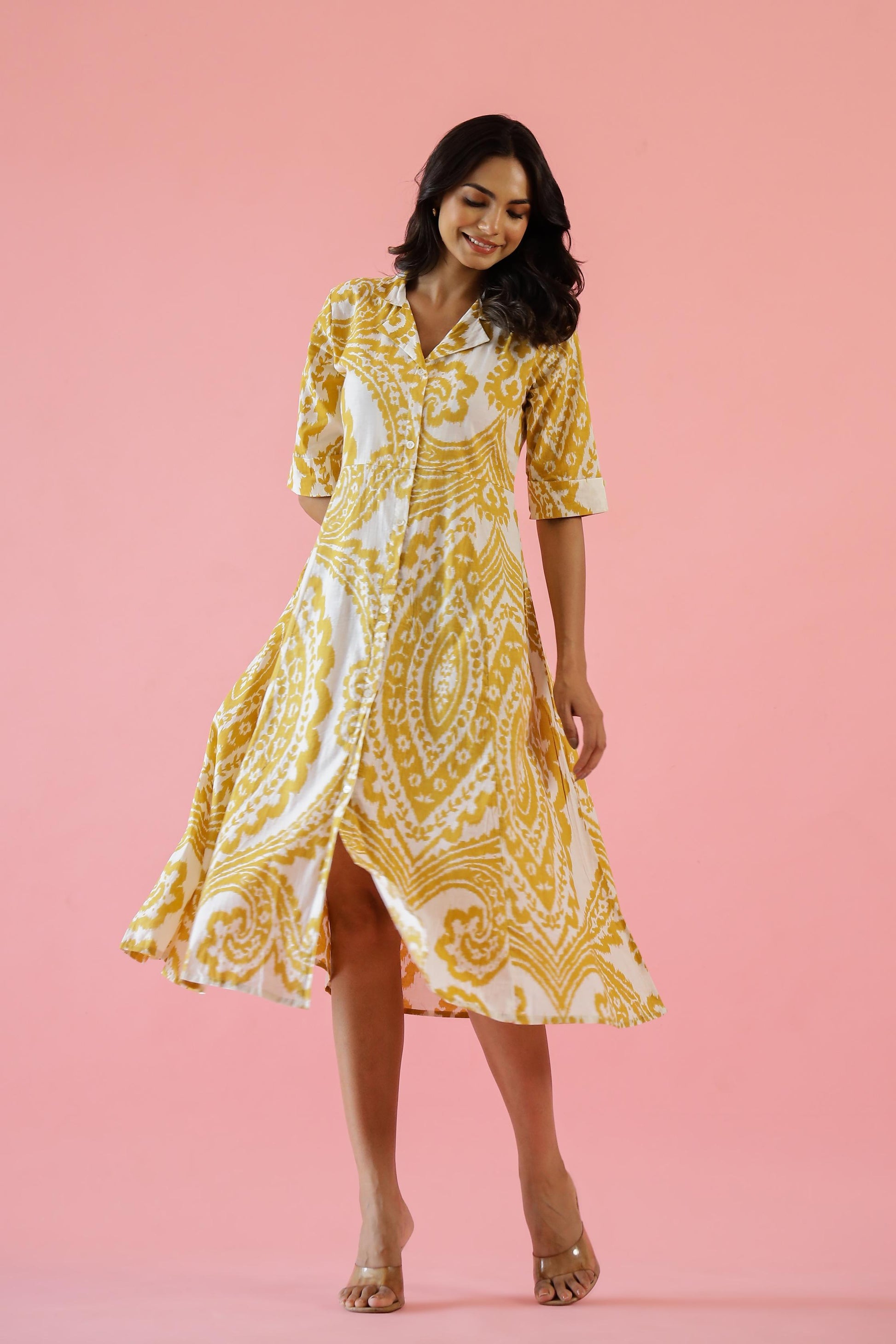 Cotton Printed Dress | A-Line Dress | Shop stylish women's clothing online at Label Flavia |
