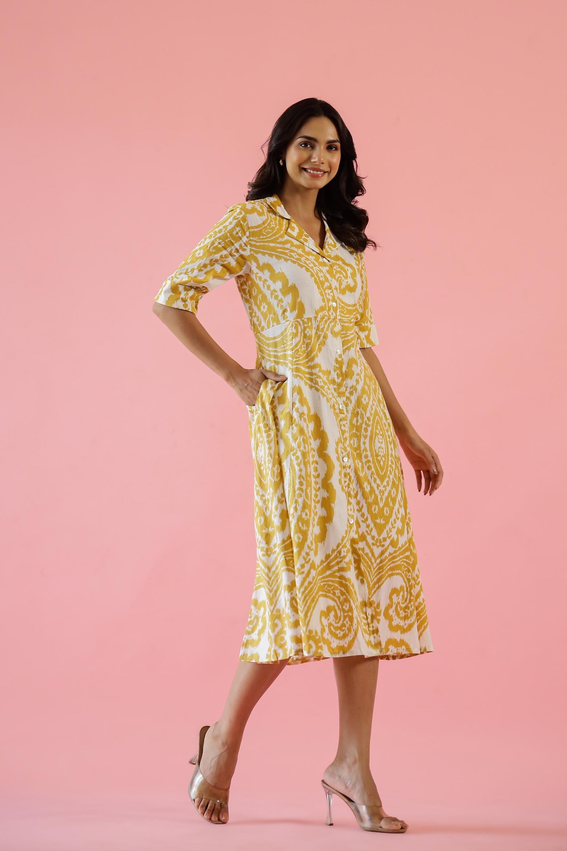Cotton Printed Dress | A-Line Dress | Shop stylish women's clothing online at Label Flavia |