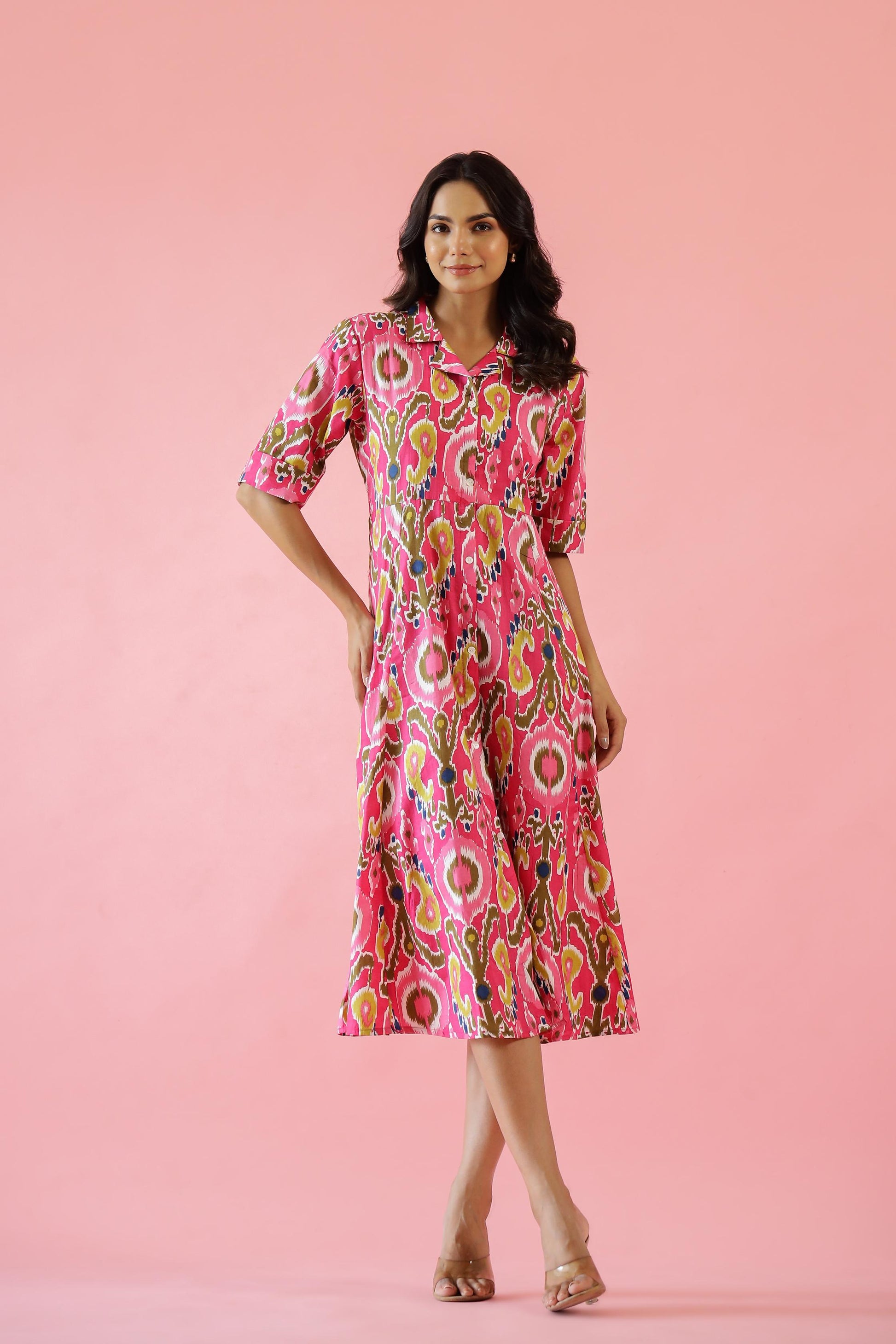 Cotton Printed Dress | A-Line Dress | Shop stylish women's clothing online at Label Flavia |