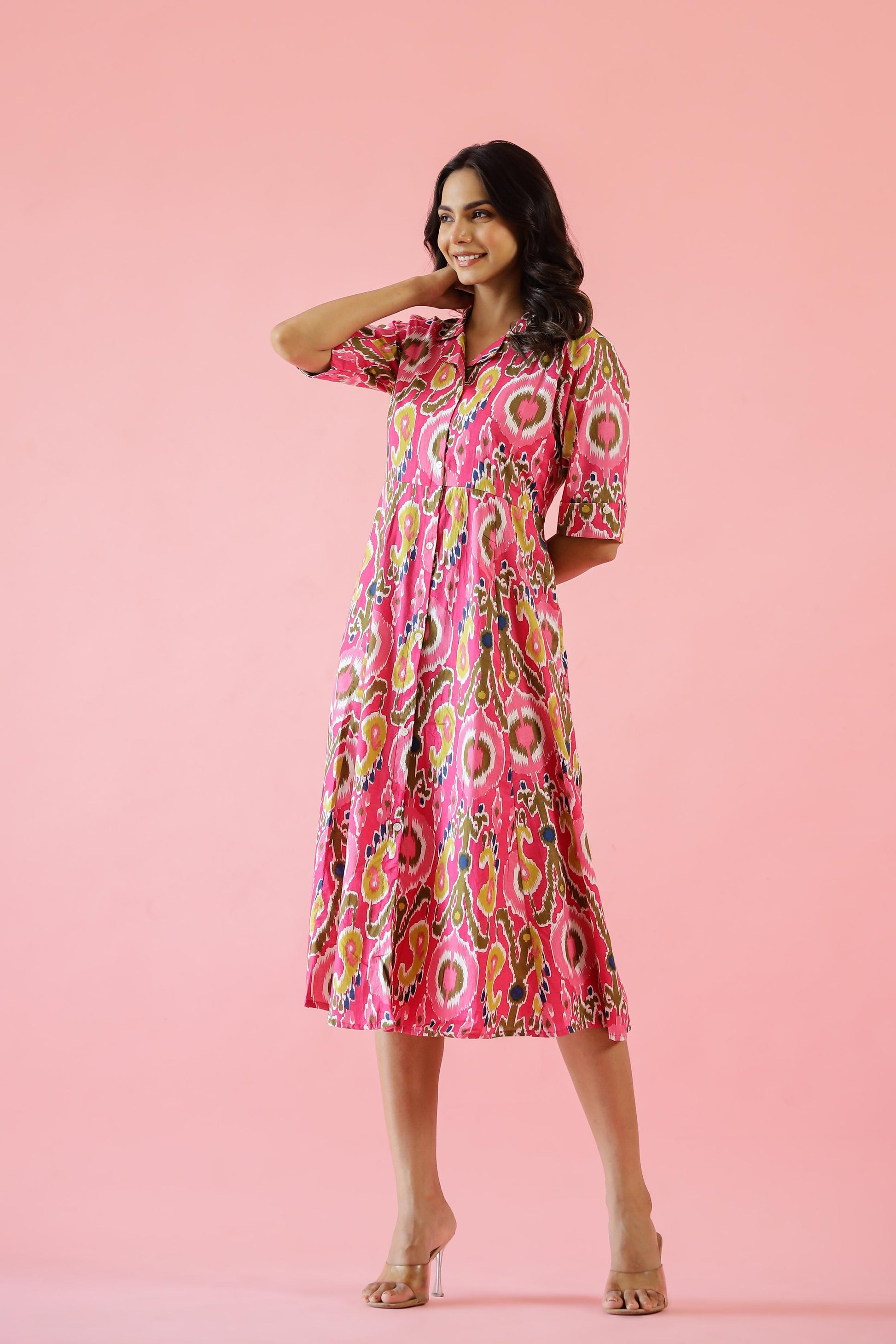 Cotton Printed Dress | A-Line Dress | Shop stylish women's clothing online at Label Flavia |