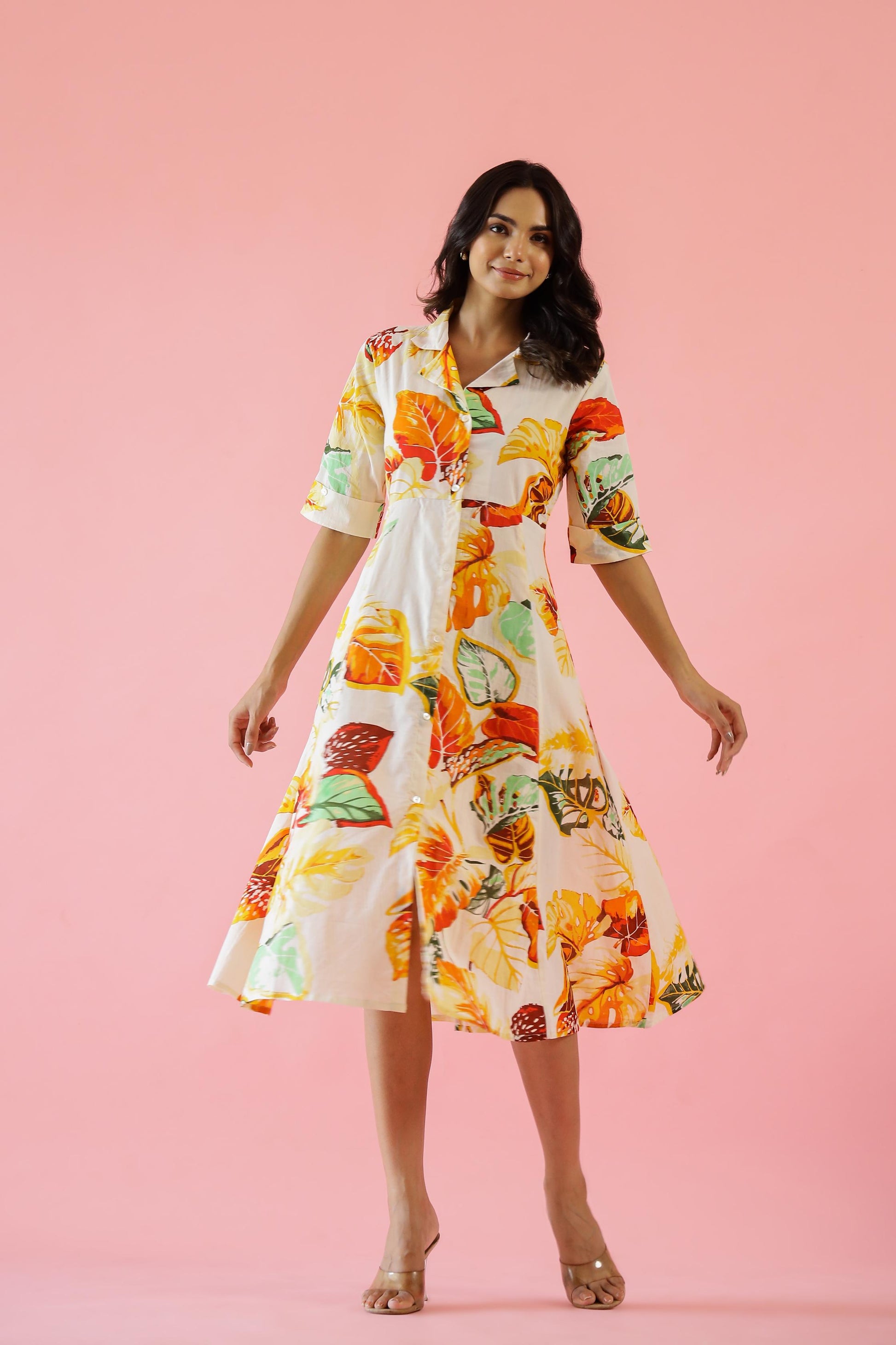 Cotton Printed Dress | A-Line Dress | Shop stylish women's clothing online at Label Flavia |