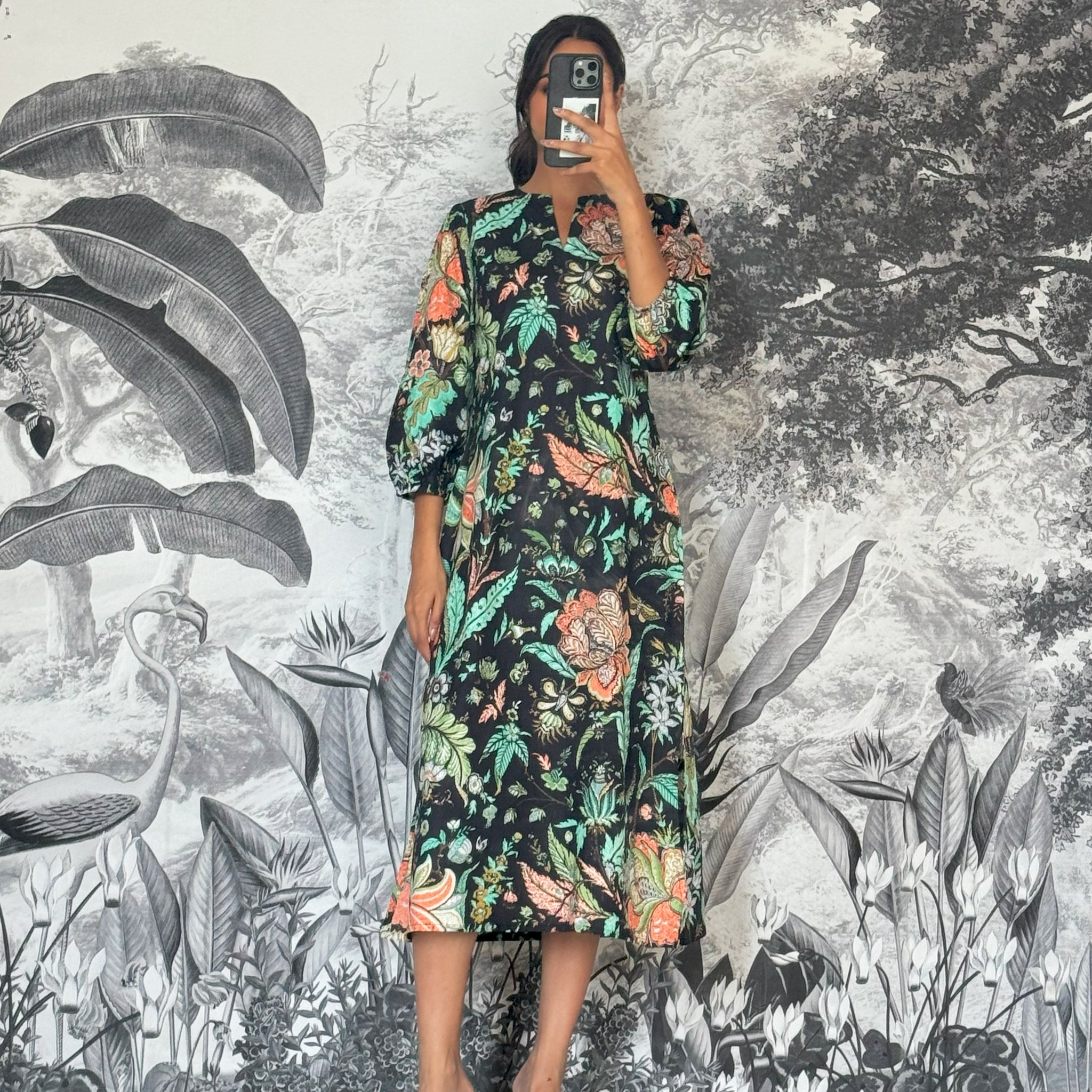 Cotton Printed Dress | A-Line Dress | Shop stylish women's clothing online at Label Flavia |