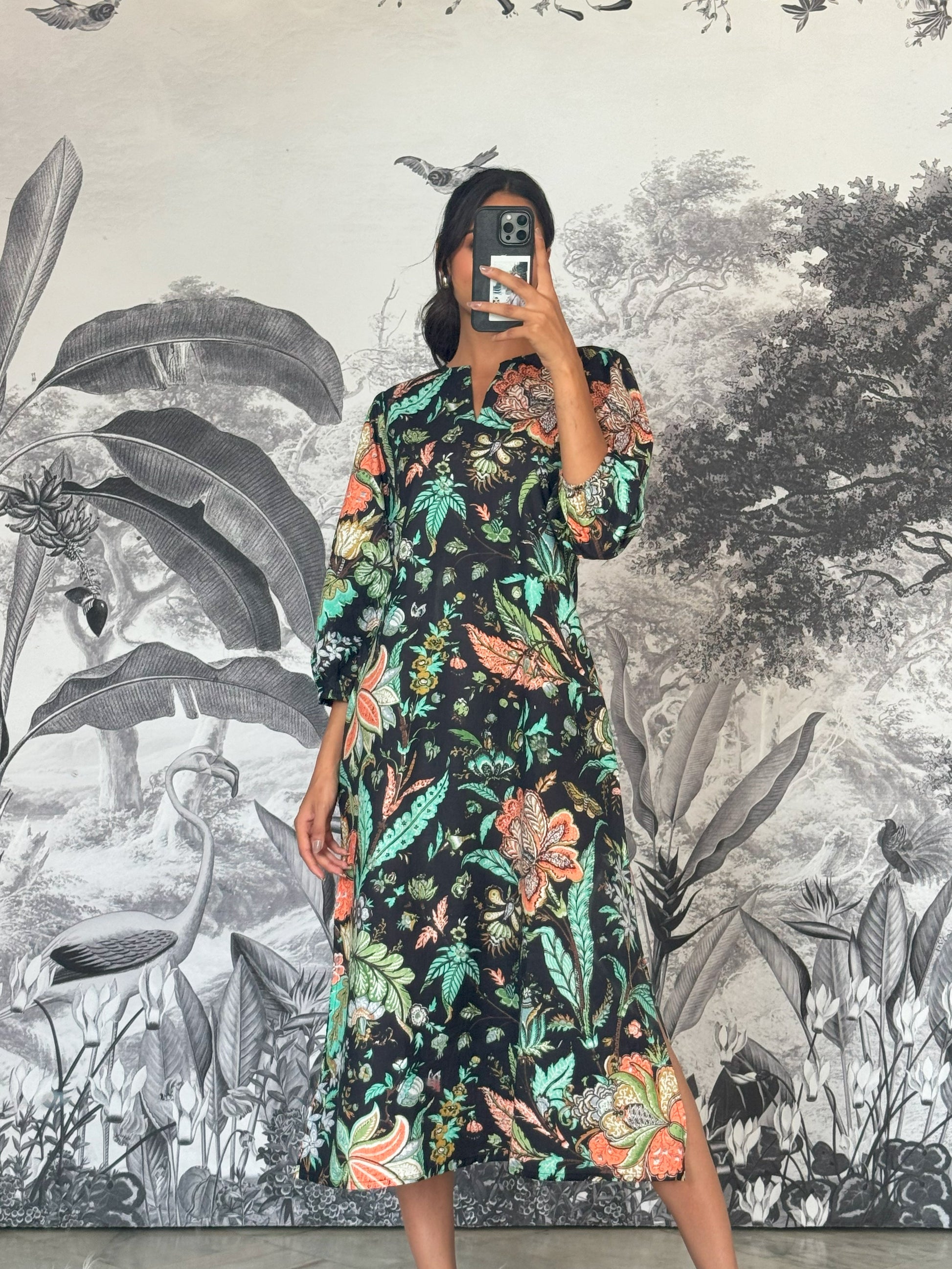 Cotton Printed Dress | A-Line Dress | Shop stylish women's clothing online at Label Flavia |