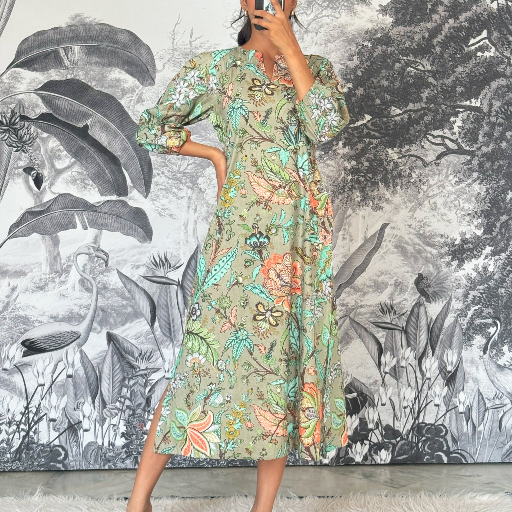 Cotton Printed Dress | A-Line Dress | Shop stylish women's clothing online at Label Flavia |