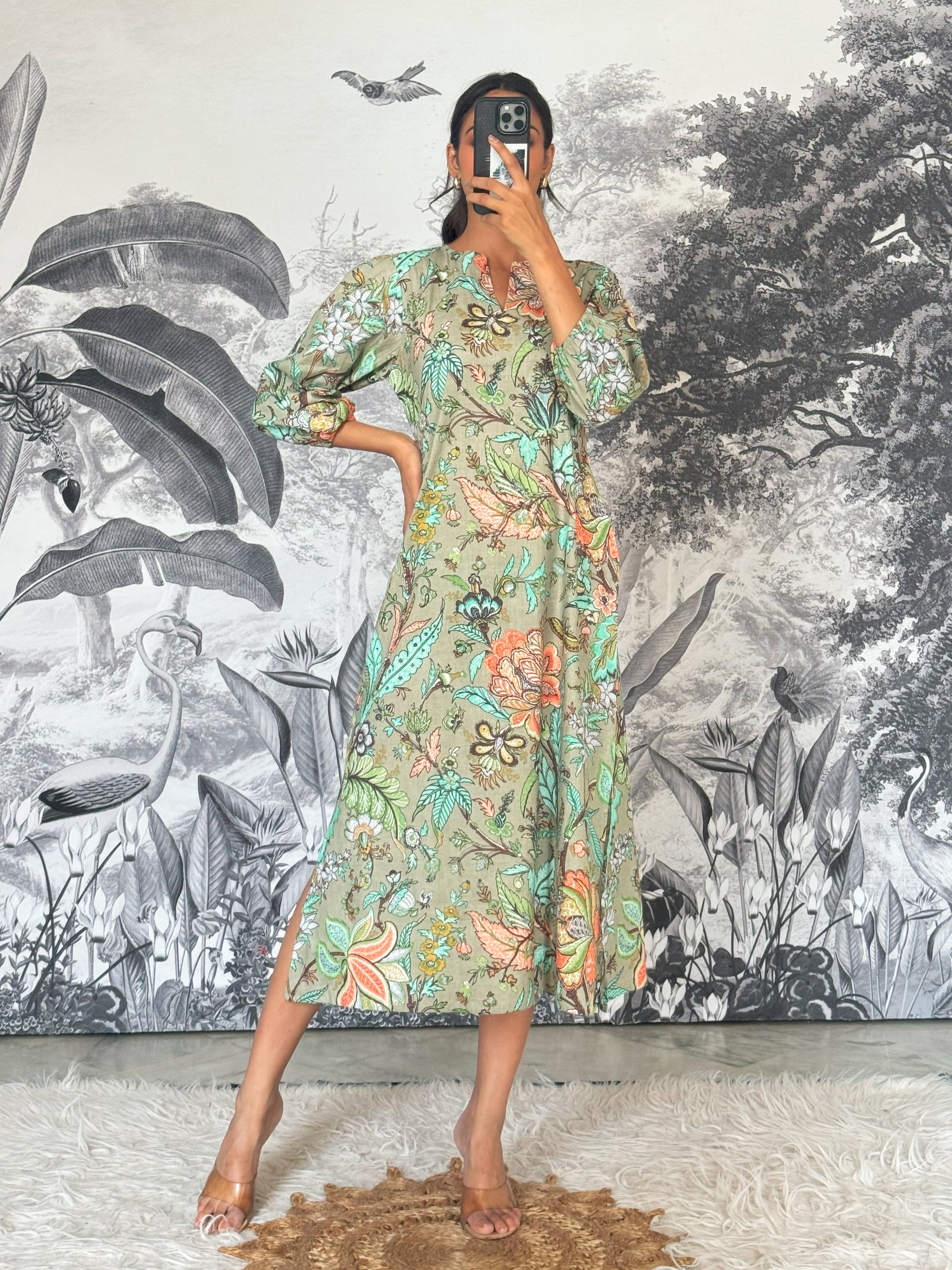 Cotton Printed Dress | A-Line Dress | Shop stylish women's clothing online at Label Flavia |