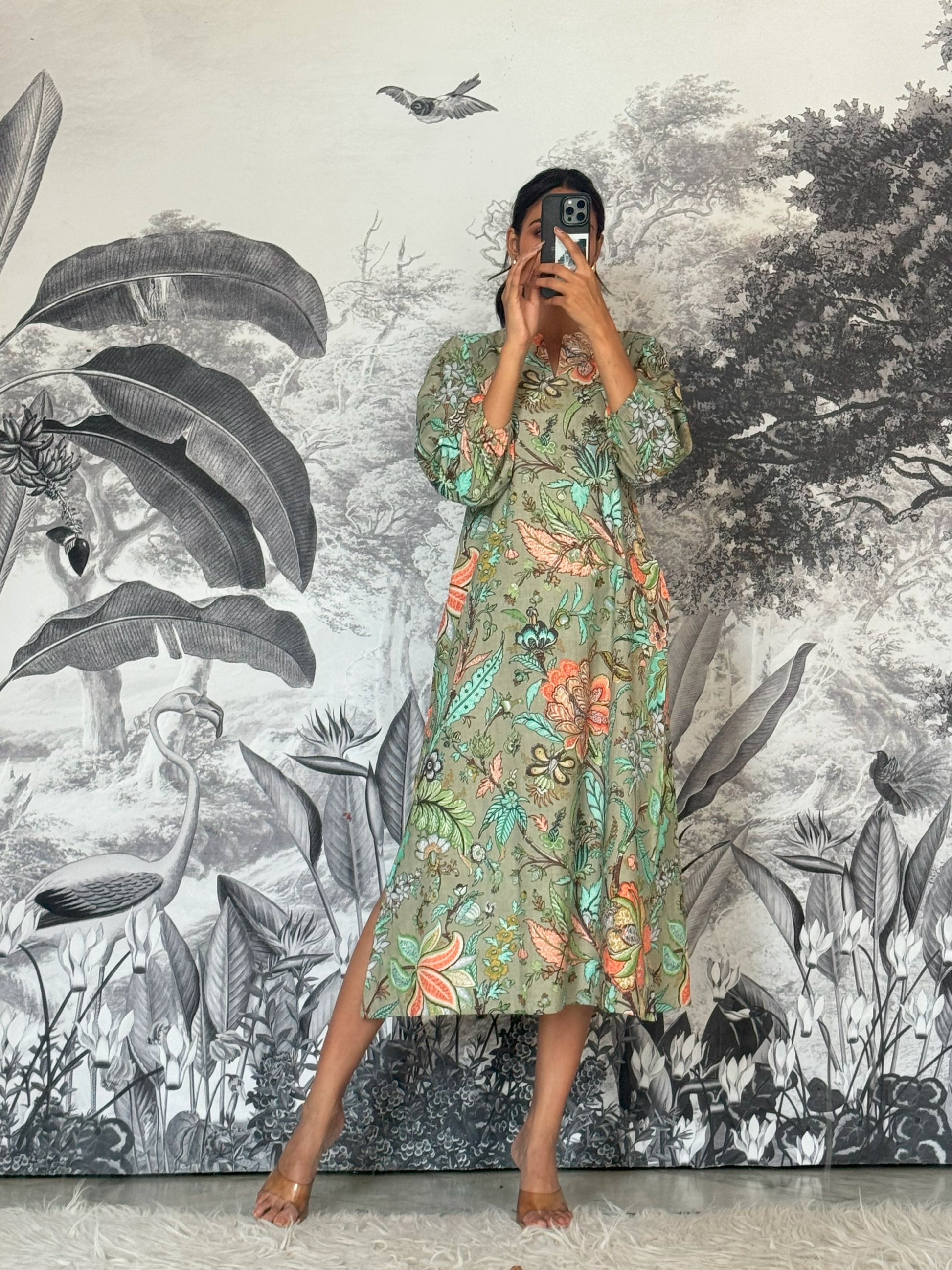 Cotton Printed Dress | A-Line Dress | Shop stylish women's clothing online at Label Flavia |