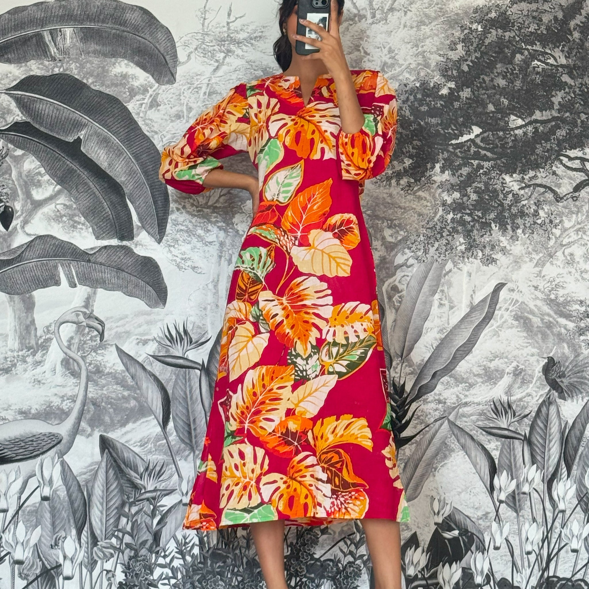 Cotton Printed Dress | A-Line Dress | Shop stylish women's clothing online at Label Flavia |